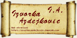 Izvorka Azdejković vizit kartica